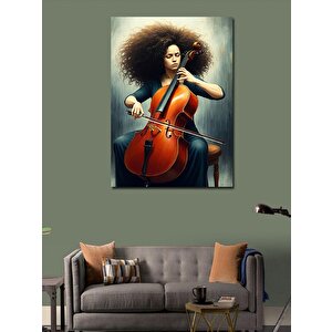 Kanvas Tablo Çello Çalan Kadın 70x100 cm