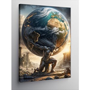 Kanvas Tablo Atlas Ve Dünya 100x140 cm