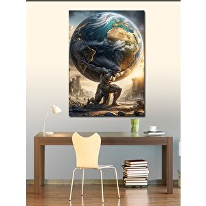 Kanvas Tablo Atlas Ve Dünya 100x140 cm