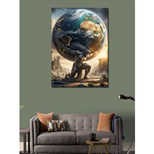 Kanvas Tablo Atlas Ve Dünya 70x100 cm