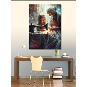 Kanvas Tablo Terzi Kadın Ve Küçük Kız 50x70 cm