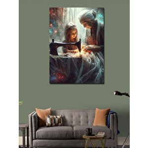 Kanvas Tablo Terzi Kadın Ve Küçük Kız 50x70 cm