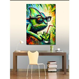 Kanvas Tablo Gözlüklü Bukalemun 70x100 cm