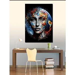 Kanvas Tablo Dünya Ve Soyut Kadın 70x100 cm