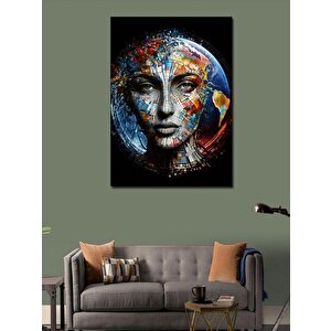 Kanvas Tablo Dünya Ve Soyut Kadın 70x100 cm