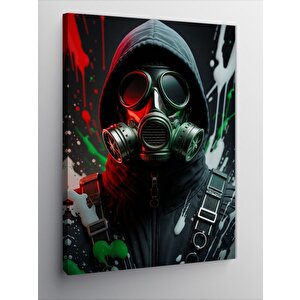 Kanvas Tablo Gaz Maskeli Adam 70x100 cm