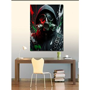 Kanvas Tablo Gaz Maskeli Adam 70x100 cm
