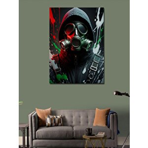 Kanvas Tablo Gaz Maskeli Adam 70x100 cm