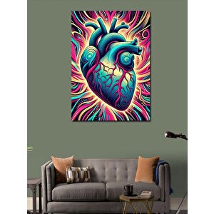 Kanvas Tablo Renkli Kalp 50x70 cm