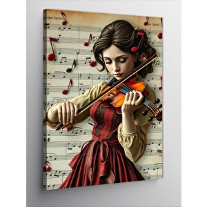 Kanvas Tablo Keman Çalan Kadın 100x140 cm