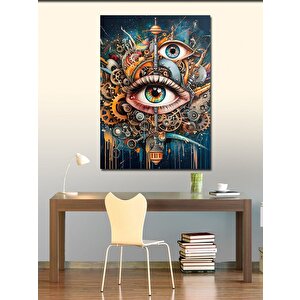Kanvas Tablo Soyut Üç Gözlü Figür 70x100 cm