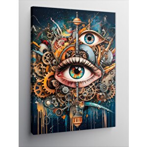 Kanvas Tablo Soyut Üç Gözlü Figür 100x140 cm