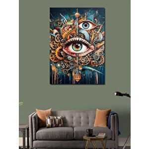Kanvas Tablo Soyut Üç Gözlü Figür 100x140 cm