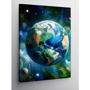 Kanvas Tablo Uzayda Dünya 50x70 cm