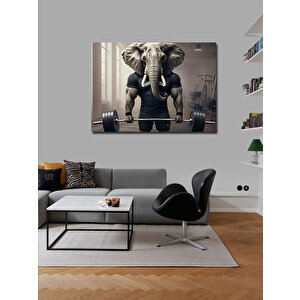 Kanvas Tablo Halter Kaldıran Fil 70x100 cm