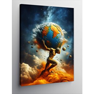 Kanvas Tablo Atlas Ve Dünya 70x100 cm
