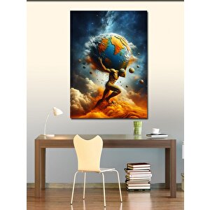 Kanvas Tablo Atlas Ve Dünya 70x100 cm