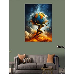 Kanvas Tablo Atlas Ve Dünya 70x100 cm