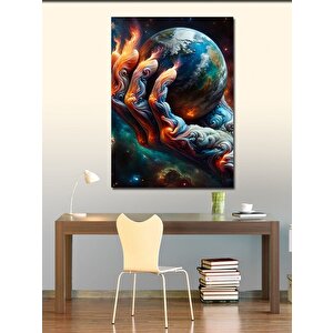 Kanvas Tablo Dünya Ve El 70x100 cm