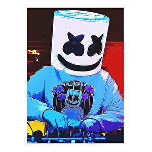 Marshmello Modern Ahşap Tablo 25cmx 35cm 25x35 cm