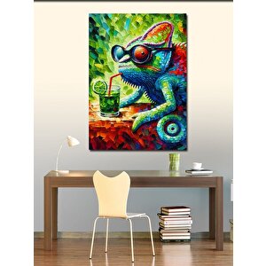 Kanvas Tablo Gözlüklü Bukalemun 70x100 cm