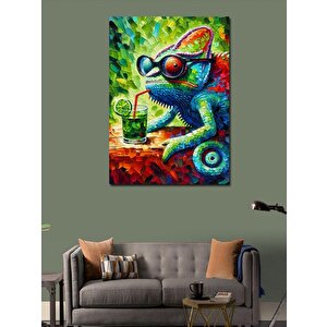 Kanvas Tablo Gözlüklü Bukalemun 70x100 cm