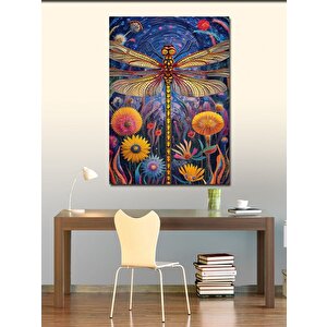 Kanvas Tablo Sarı Duvar Mavi Kapı 70x100 cm