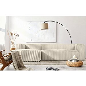 Melodi̇ Sol Köşe Koltuk Fi̇ti̇lli̇ Kadi̇fe Beyaz