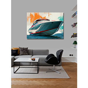Kanvas Tablo Kırmızı Sürat Teknesi 100x140 cm