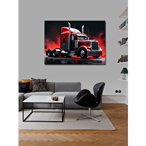 Kanvas Tablo Kırmızı Uzun Yol Tırı 50x70 cm