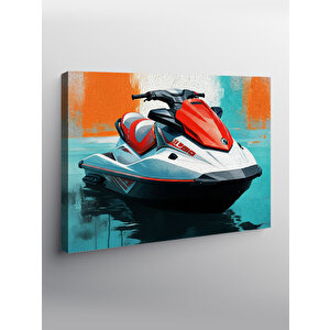 Kanvas Tablo Kırmızı Jet Ski Aksiyonu 70x100 cm