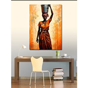 Kanvas Tablo Sarı Kadın 100x140 cm