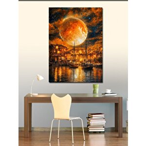 Kanvas Tablo Kırmızı Dolunay 70x100 cm