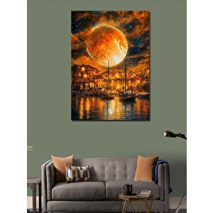 Kanvas Tablo Kırmızı Dolunay 70x100 cm