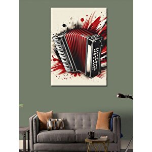 Kanvas Tablo Kırmızı Akordeon 100x140 cm