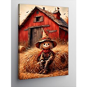 Kanvas Tablo Kırmızı Ahır Ve Korkuluk 70x100 cm