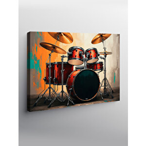 Kanvas Tablo Kırmızı Davul Seti 50x70 cm