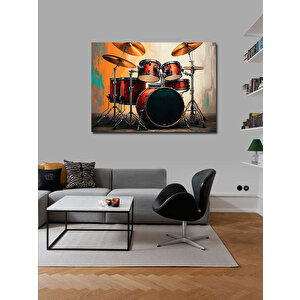 Kanvas Tablo Kırmızı Davul Seti 50x70 cm