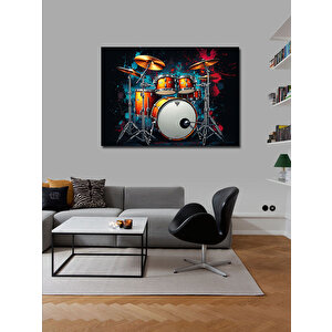 Kanvas Tablo Kırmızı Davul Seti 70x100 cm