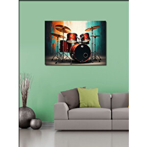 Kanvas Tablo Kırmızı Davul Seti 70x100 cm