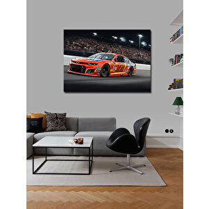 Kanvas Tablo Kırmızı Nascar Yarışı 100x140 cm
