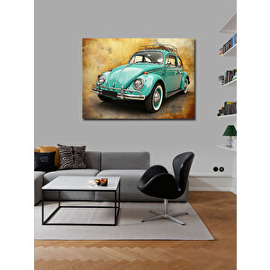 Kanvas Tablo Nostaljik Mavi Vosvos 100x140 cm