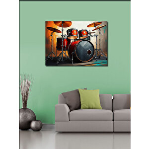 Kanvas Tablo Kırmızı Davul Seti 70x100 cm