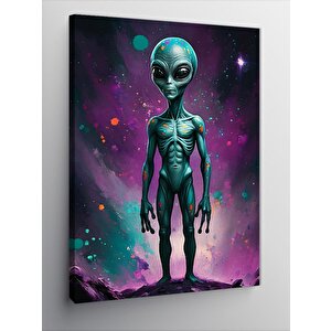 Kanvas Tablo Yeşil Uzaylı 100x140 cm