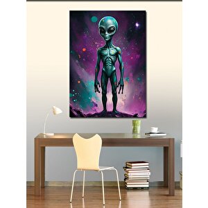 Kanvas Tablo Yeşil Uzaylı 100x140 cm