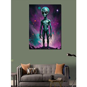 Kanvas Tablo Yeşil Uzaylı 100x140 cm