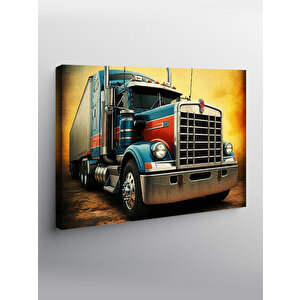 Kanvas Tablo Kırmızı Uzun Yol Tırı 50x70 cm