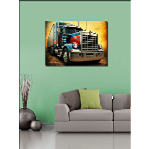Kanvas Tablo Kırmızı Uzun Yol Tırı 50x70 cm