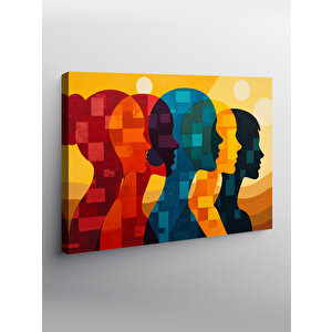 Kanvas Tablo Renkli İnsan Figürleri 100x140 cm
