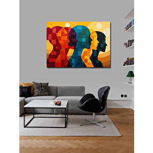 Kanvas Tablo Renkli İnsan Figürleri 100x140 cm